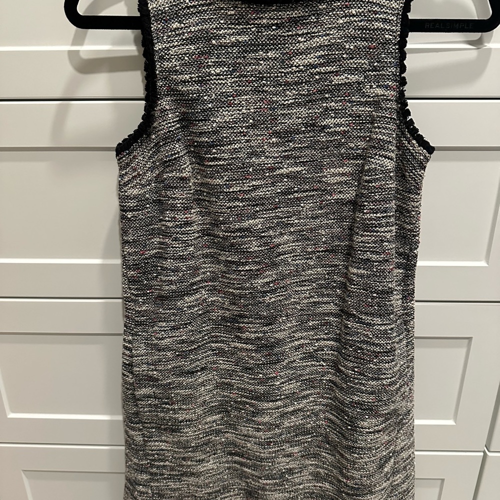 LOFT Black and Gray Textured Mini Dress